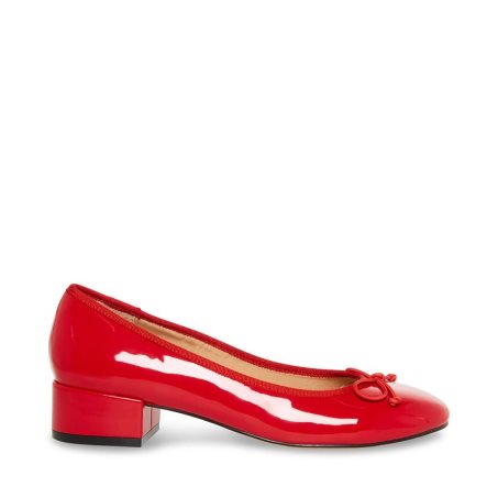 Red Steve Madden Cherish Patent Women's Heels | PH 2809NMO